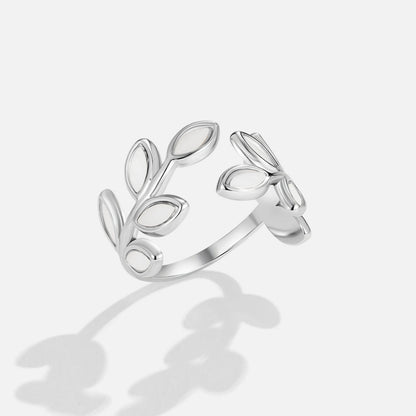 Silver-Tone Leaf Ring