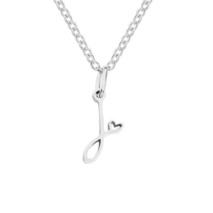Silver-Tone Letter Heart Necklace