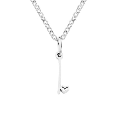 Silver-Tone Letter Heart Necklace