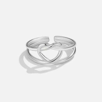 Silver-Tone Love Knot Ring