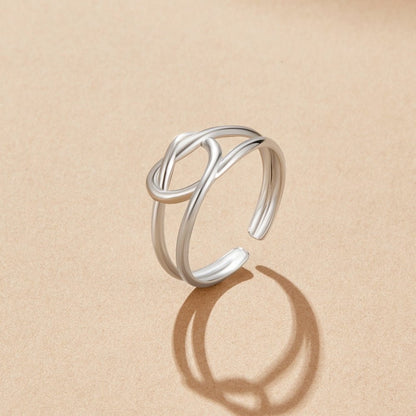 Silver-Tone Love Knot Ring