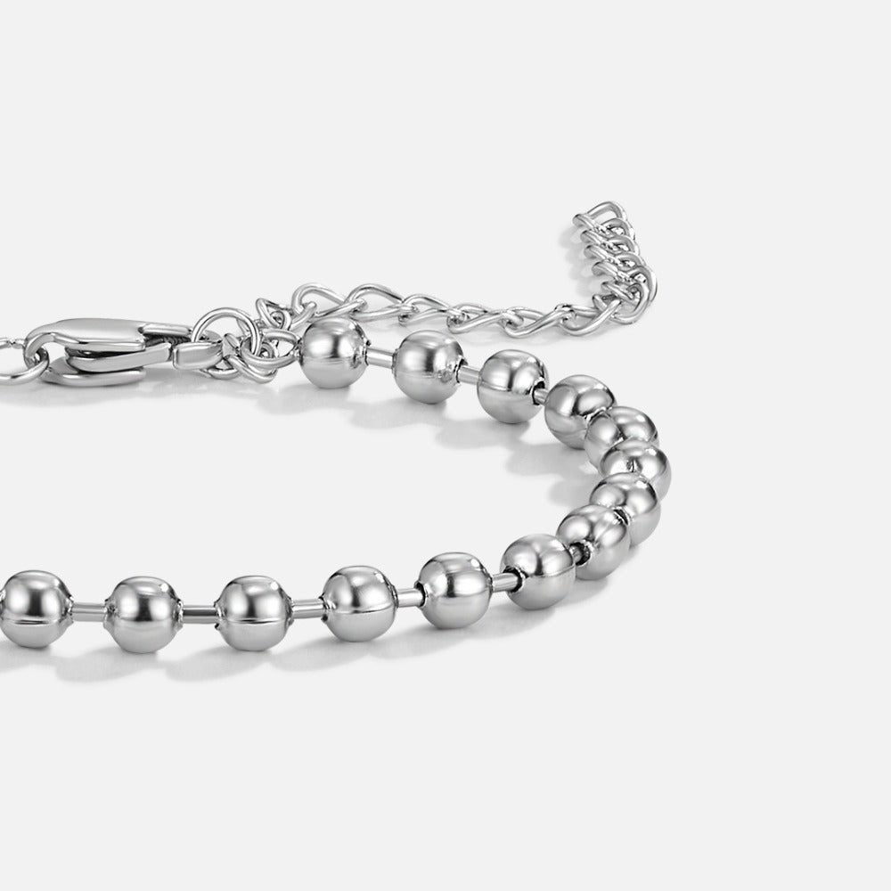 Lulu Silver-Tone Bead Bracelet