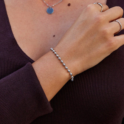 Lulu Silver-Tone Bead Bracelet
