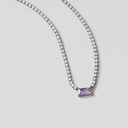 Silver-Tone Crystal Statement Necklace