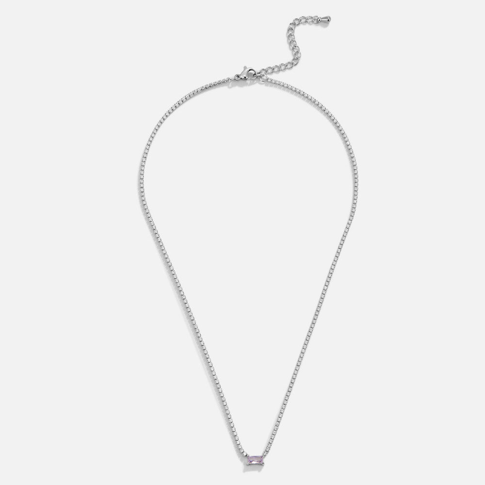 Silver-Tone Crystal Statement Necklace