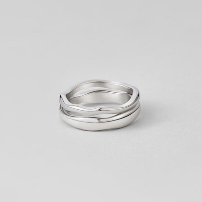 Silver-Tone Madison Wave Ring Set