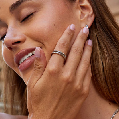 Marissa Silver-Tone White Crystal Ring