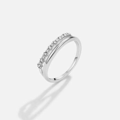 Marissa Silver-Tone White Crystal Ring