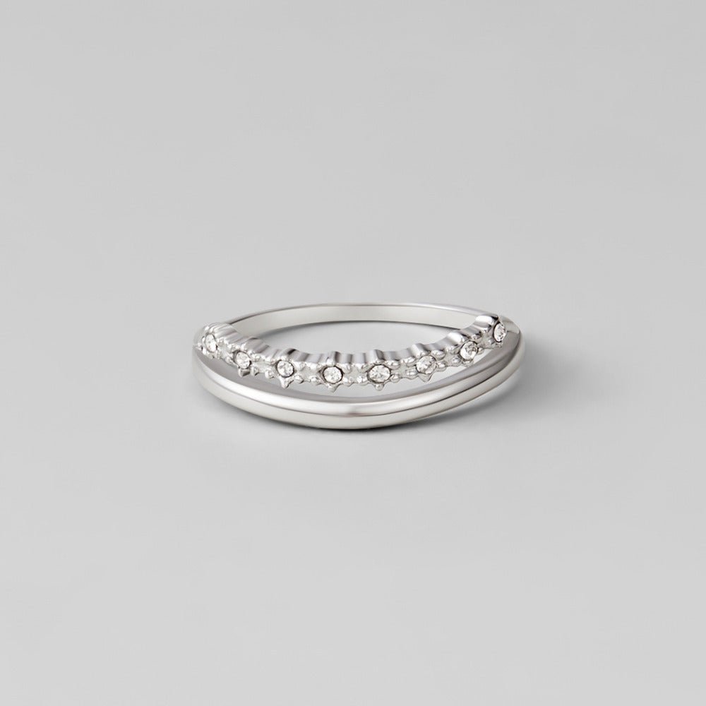 Marissa Silver-Tone White Crystal Ring