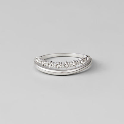 Marissa Silver-Tone White Crystal Ring