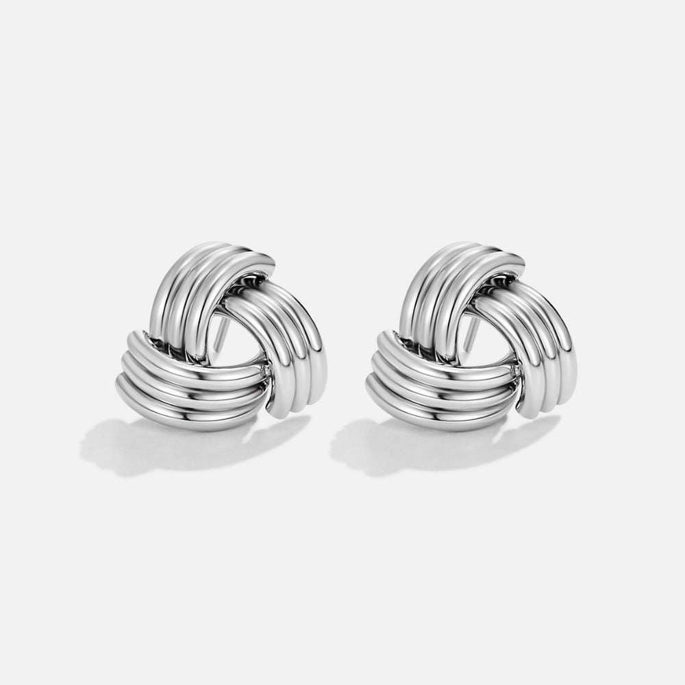 Silver-Tone Maxi Twist Stud Earrings