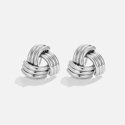 Silver-Tone Maxi Twist Stud Earrings