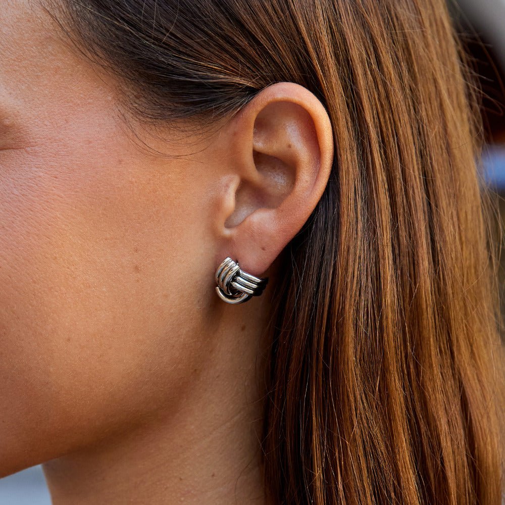 Silver-Tone Maxi Twist Stud Earrings