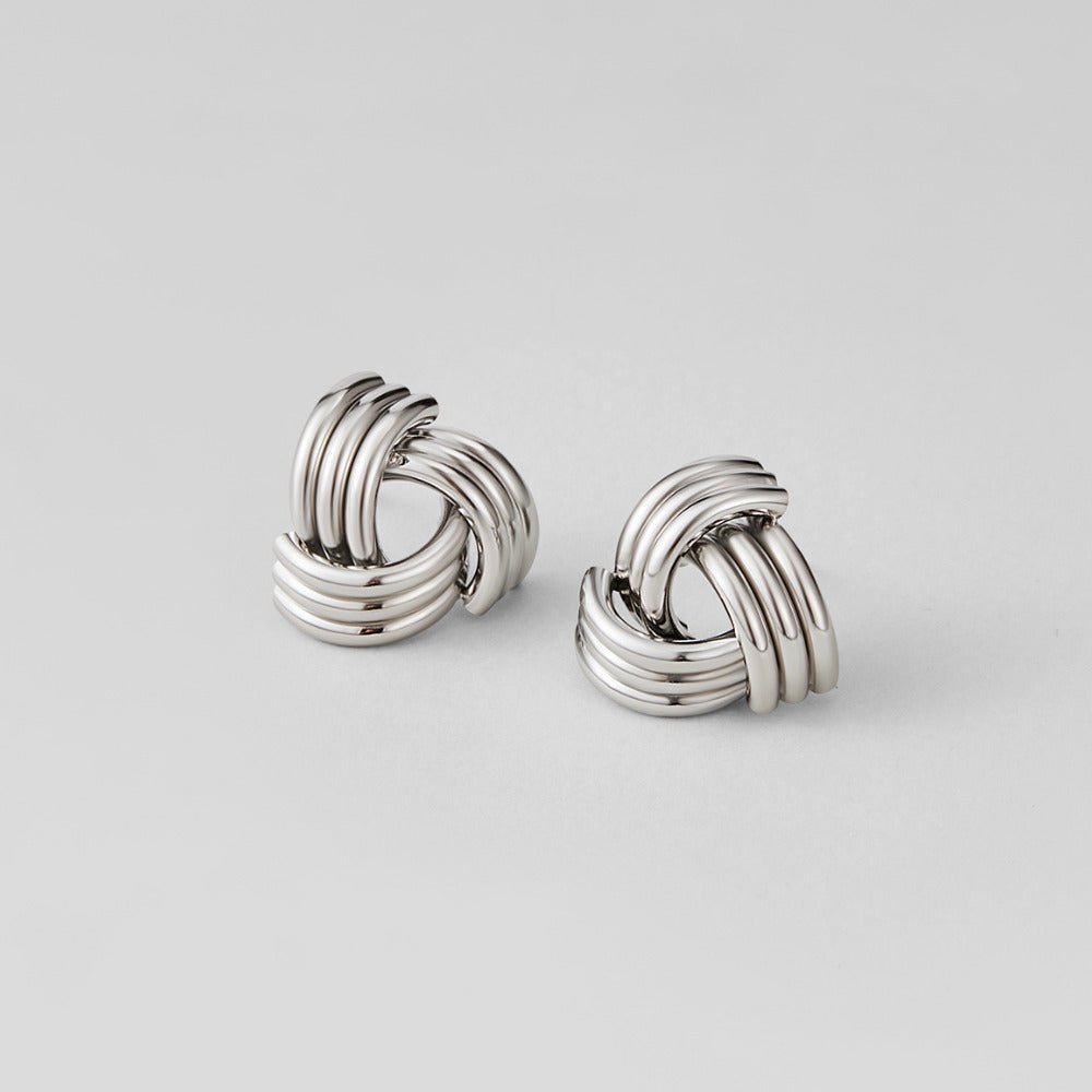Silver-Tone Maxi Twist Stud Earrings