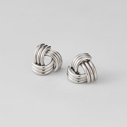 Silver-Tone Maxi Twist Stud Earrings