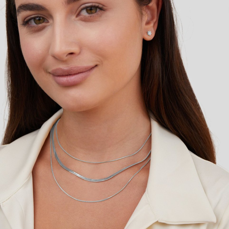 Silver-Tone Multi-Layered Chain Necklace