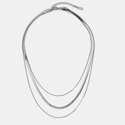Silver-Tone Multi-Layered Chain Necklace