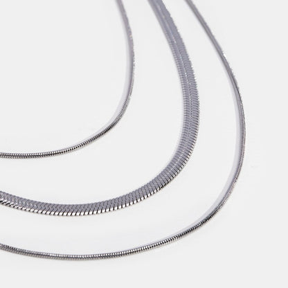 Silver-Tone Multi-Layered Chain Necklace