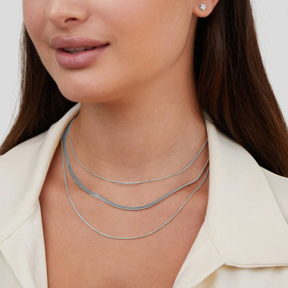 Silver-Tone Multi-Layered Chain Necklace