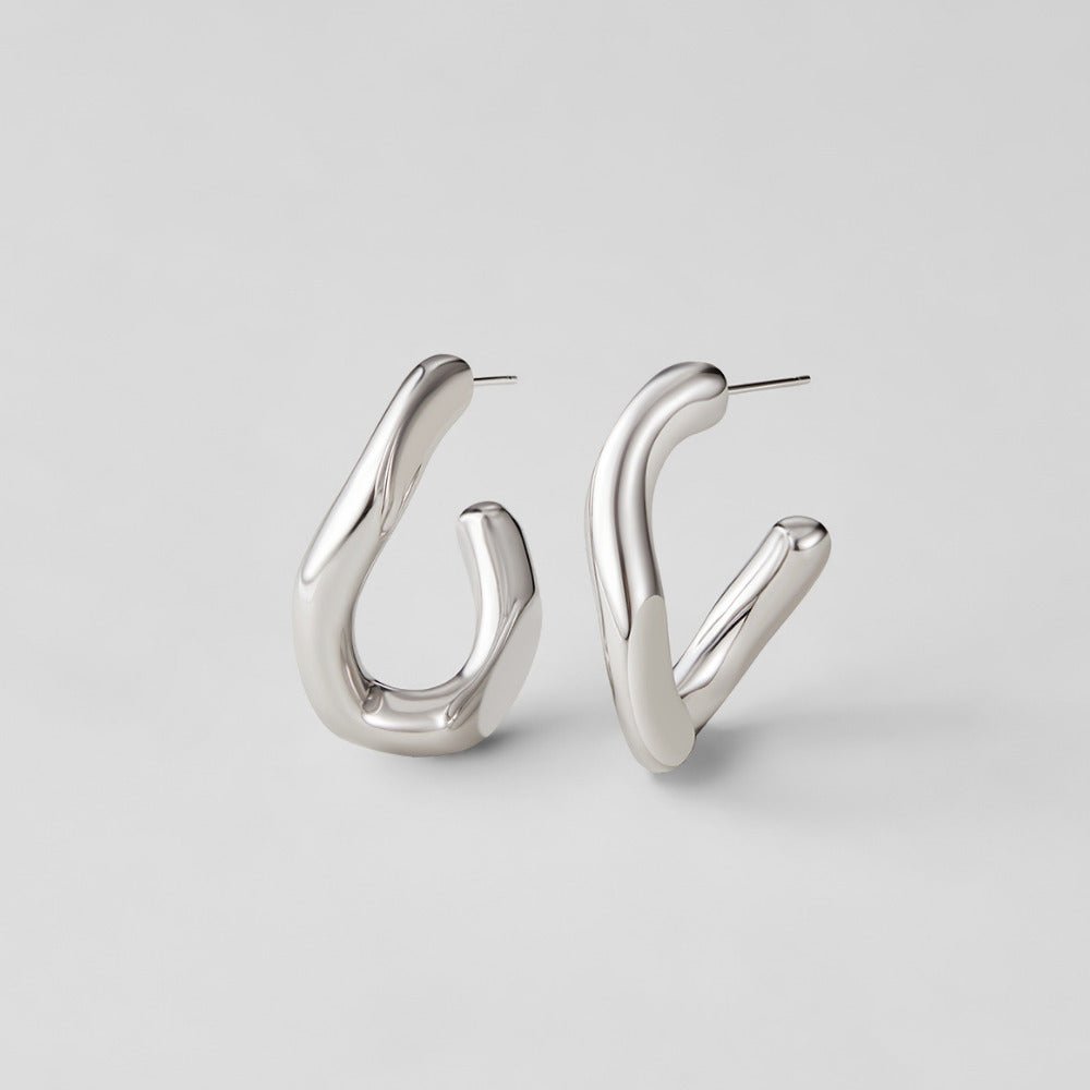 Silver-Tone Twist Hoop Earrings