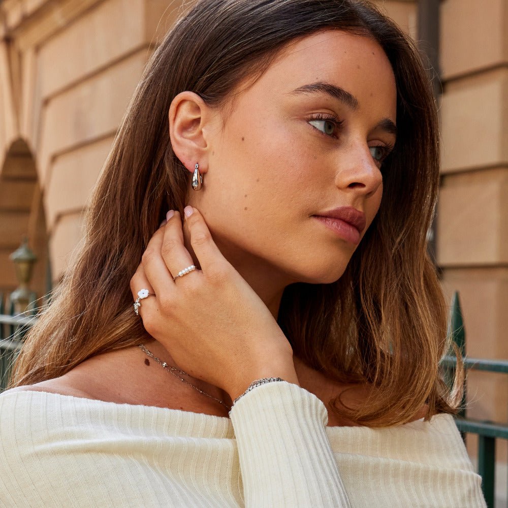 Serenity Silver-Tone Hoops