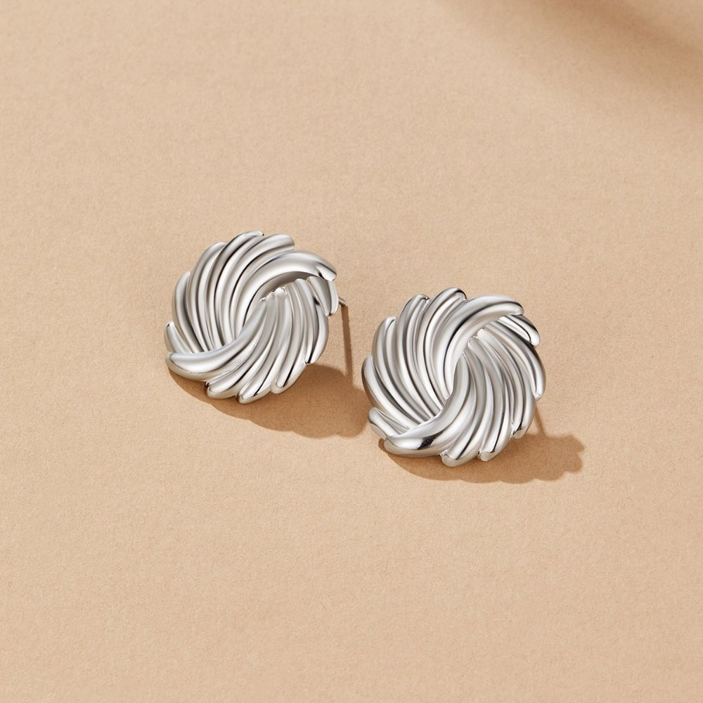 Silver-Tone Spiral Drop Earrings