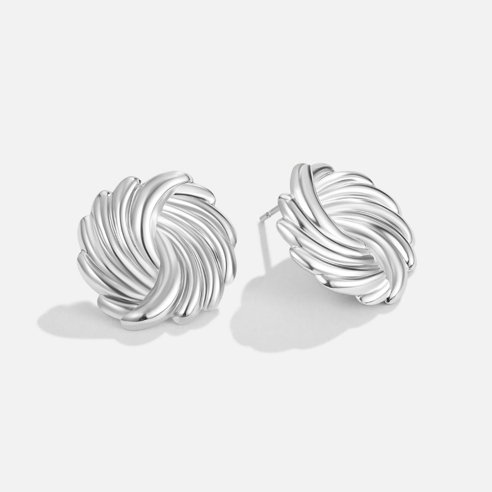 Silver-Tone Spiral Drop Earrings