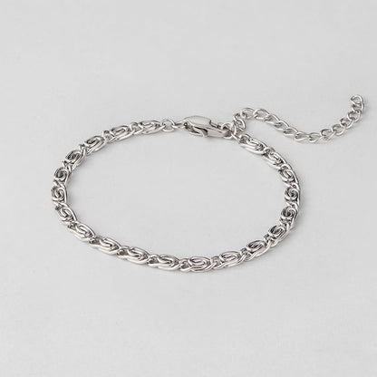 Silver-Tone Swirl Link Chain Bracelet