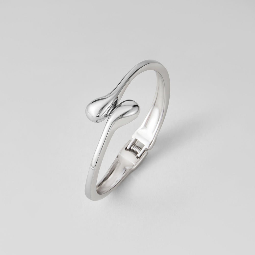 Silver-Tone Teardrop Bangle