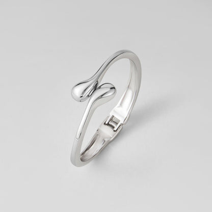 Silver-Tone Teardrop Bangle