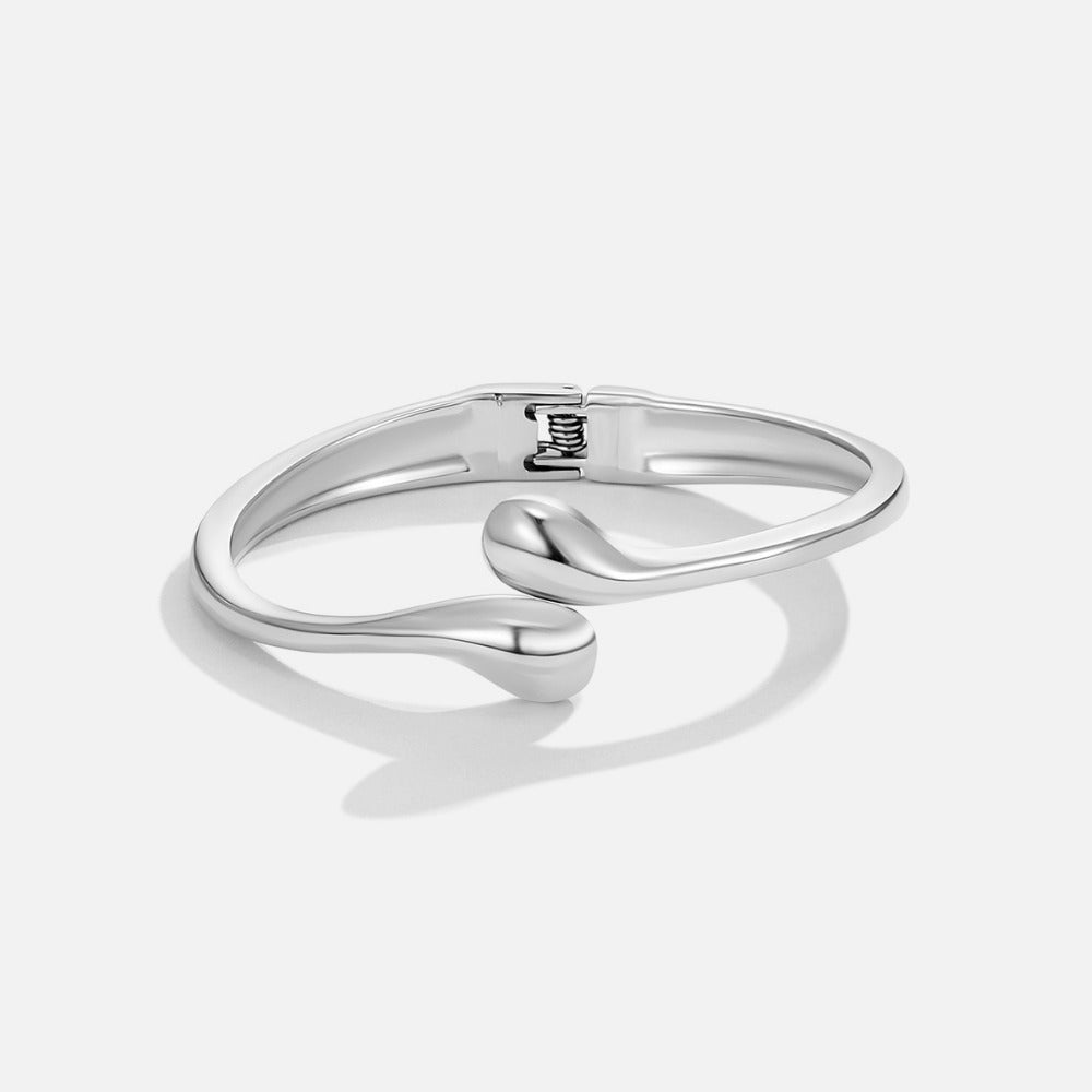 Silver-Tone Teardrop Bangle