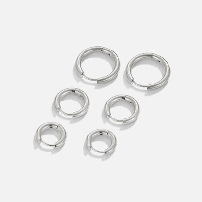 Silver-Tone Mini Hoop Trio Set