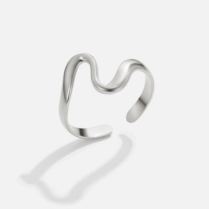 Silver-Tone Wave Ring