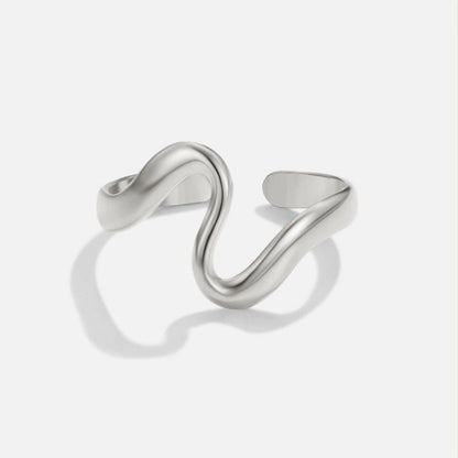 Silver-Tone Wave Ring