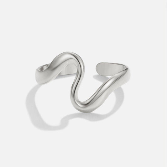 Silver-Tone Wave Ring