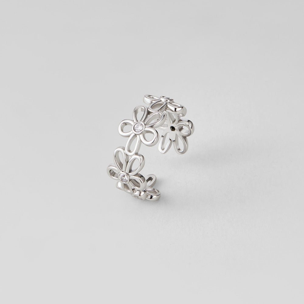 Silver-Tone Wildflower Infinity Ring