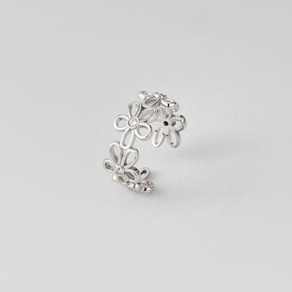 Silver-Tone Wildflower Infinity Ring