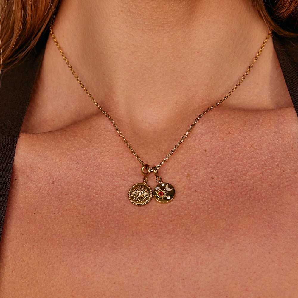 Simple Chain Charm Necklace Set