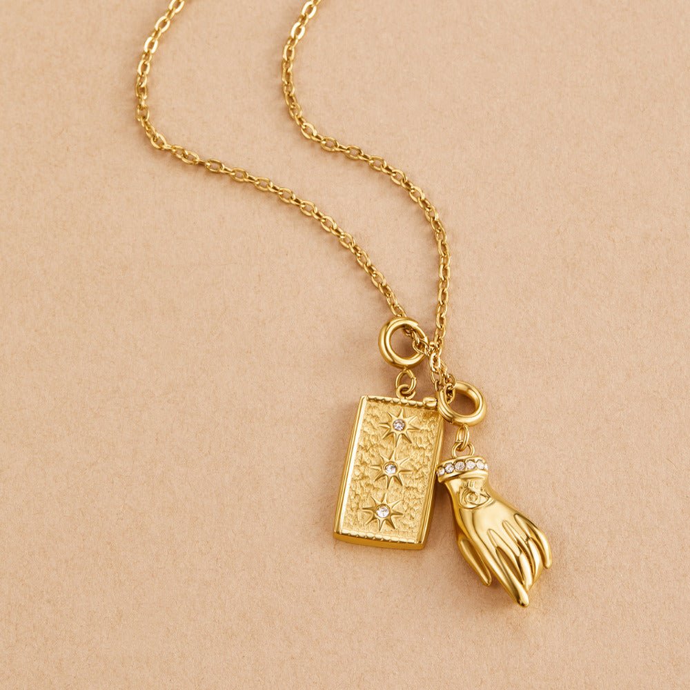 Simple Chain Charm Necklace Set