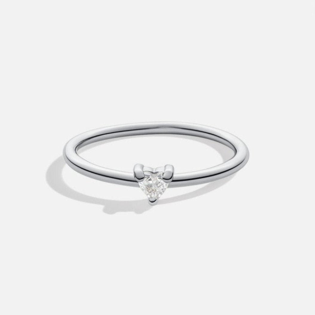 Small Love Crystal Heart Ring