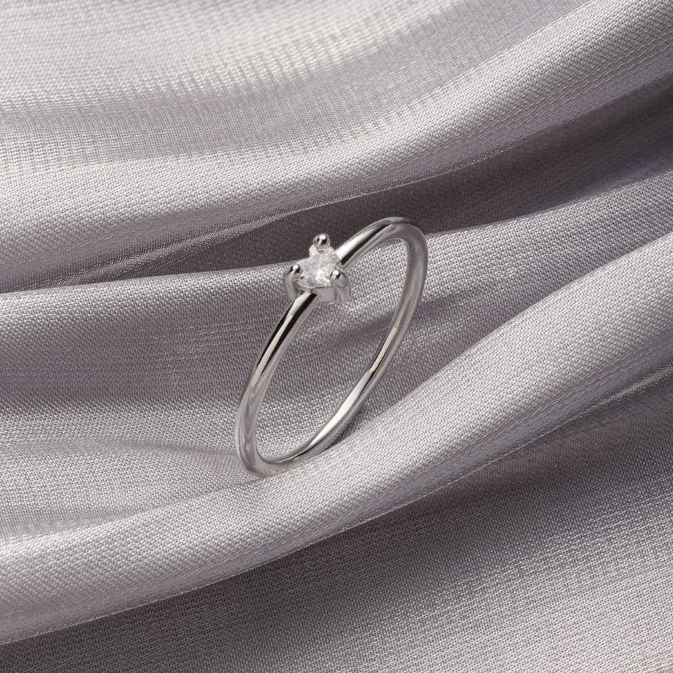 Small Love Crystal Heart Ring