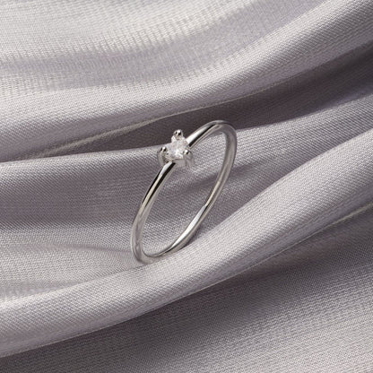 Small Love Crystal Heart Ring