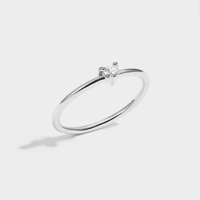 Small Love Crystal Heart Ring