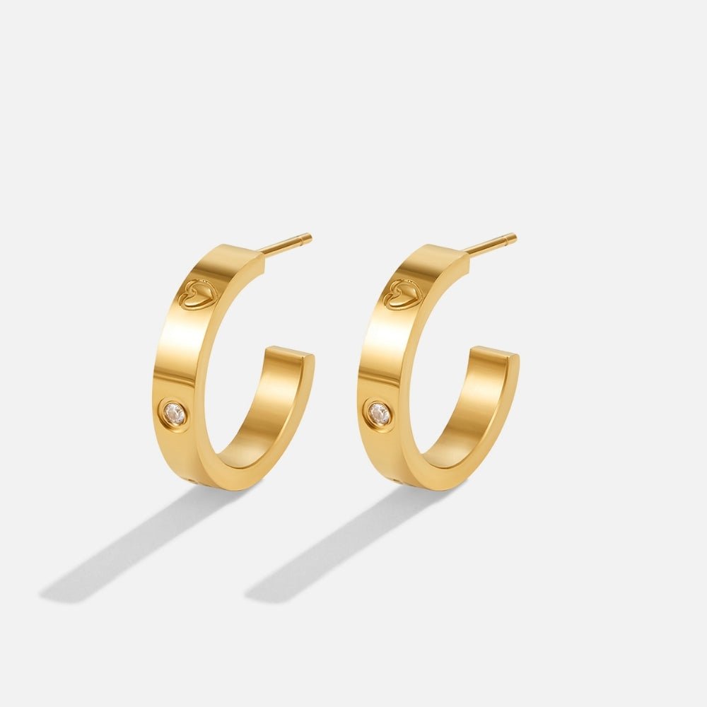 Small Love Hoop Earrings
