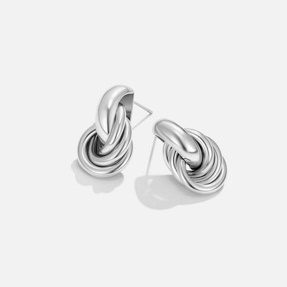 Sofia Twisted Silver-Tone Hoops