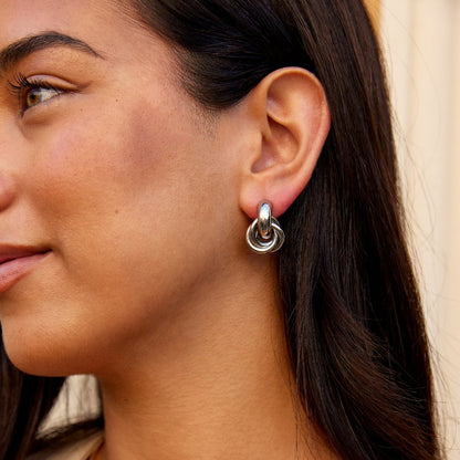 Sofia Twisted Silver-Tone Hoops