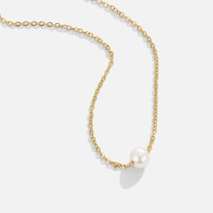 Solitaire Pearl Gold-Tone Necklace