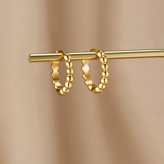 Soraya Gold-Tone Beaded Hoop Earrings