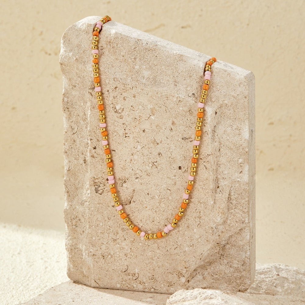 Sunset Glow Bead Necklace