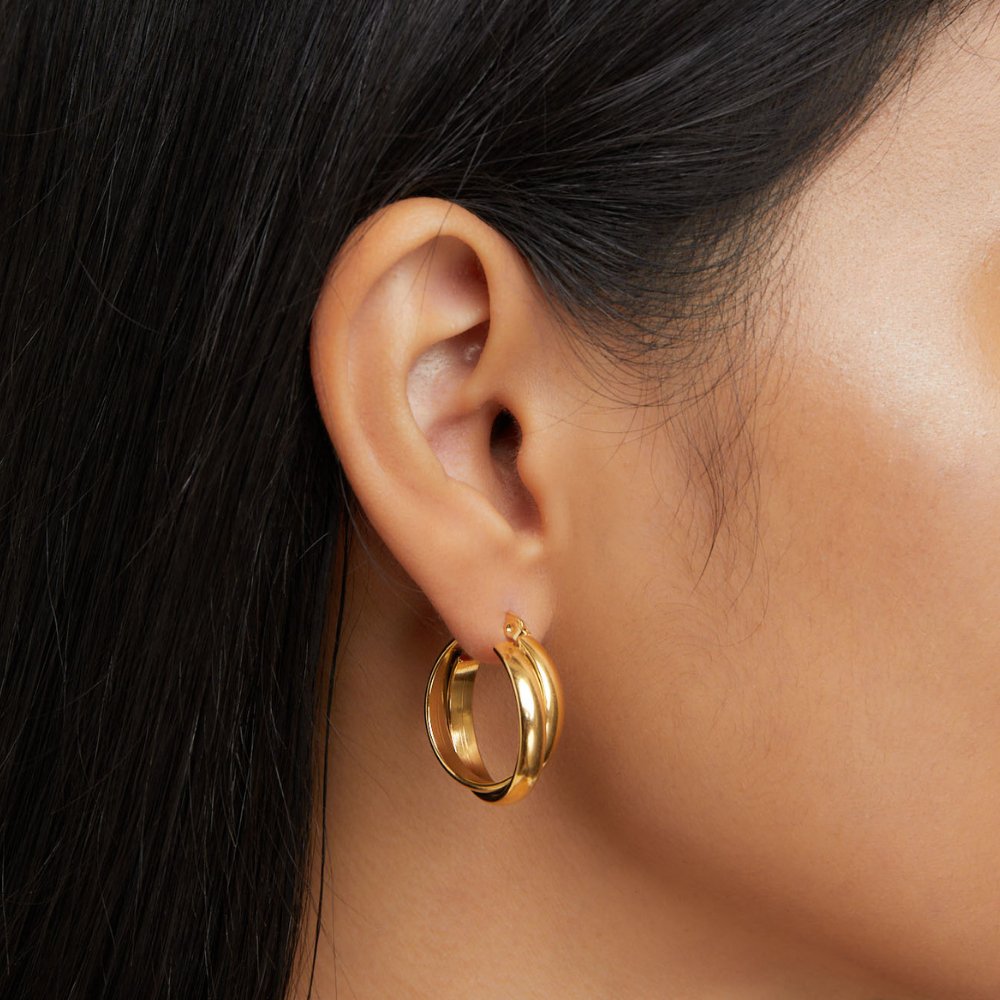 Talia Gold-Tone Hoop Earrings